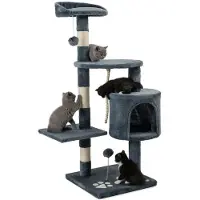 Merkloos Tiragraffi per gatti - Albero per gatti - 112 cm - Sisal - Grigio