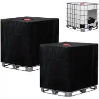 Merkloos Copertura protettiva per serbatoi IBC - 1000 litri - Resistente ai raggi UV - 120 x 100 x 116 cm - Nera, confezione da 2 pezzi