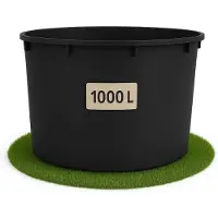 Merkloos Cisterna per acqua piovana - 1000 litri - Plastica nera - Resistente ai raggi UV - Xxxl