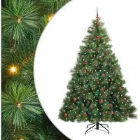 Syfax Albero di Natale artificiale con 300 LED Verde 240 cm PE e PVC