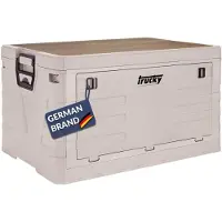 Merkloos Contenitore con coperchio - Cassa pieghevole 75 l - 58 x 40 x 33 cm - Beige - Per campeggio, picnic e garage