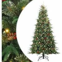 Syfax Albero di Natale Artificiale con Rami Pieghevoli Verde 240 cm