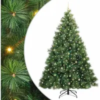 Syfax Albero di Natale artificiale con 300 LED Verde 240 cm PE e PVC