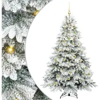 Syfax Albero di Natale artificiale con 300 LED Bianco 210 cm PE e PVC