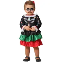 Atosa Costume Da Bambina Messicana Scheletro