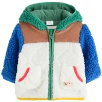 Next Giacca di mezza stagione blu cobalto / cioccolato / verde erba / bianco