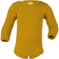 Engel Baby Bodysuit Long Sleeve with Press Studs on Shoulder Intimo lana merinos Bambini (86/92, giallo)
