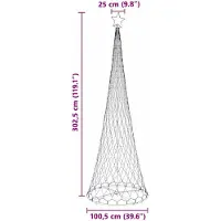 vidaXL Albero di Natale a LED, multicolore, 300 cm, struttura in metallo