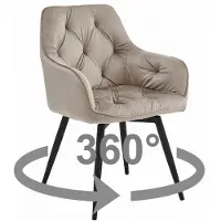 Leobert Sedia JORK360 - velluto beige scuro / gambe nere x 1