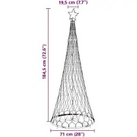 vidaXL Albero di Natale a LED blu, 184,5 cm, struttura in metallo