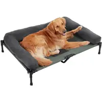 Dripio Cuccia per cani rialzata, dimensioni 110x80x18 cm, con rivestimento su entrambi i lati, adatta a cani fino a 30 kg