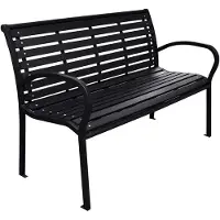 vidaXL Panchina da giardino nera 116 cm in acciaio e WPC