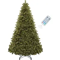 OEM Albero di Natale artificiale, altezza 182 cm, 250 luci LED, 880 rami, abete, struttura pieghevole, supporto in metallo