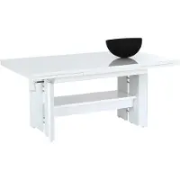 OEM Tavolino da caffè Dario, allungabile, con altezza regolabile, bianco, 110x68x50-60 cm
