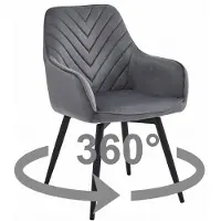 Leobert Sedia NANA360 - velluto grigio scuro / gambe nere x 1