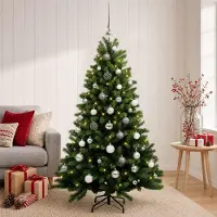 Syfax Albero di Natale Artificiale con Palline 120 cm 150 LED