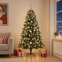 Syfax Albero di Natale Artificiale con Palline 180 cm 300 LED