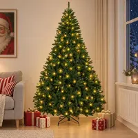 Syfax Albero di Natale Artificiale con Rami Pieghevoli 210 cm 300 LED