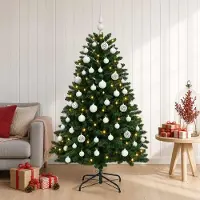 Syfax Albero di Natale artificiale verde medio con palline 120 cm