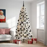 Syfax Albero di Natale artificiale con palline 240 cm 300 LED