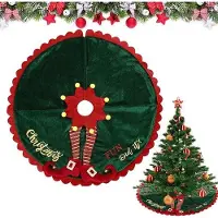 Equivera Gonna albero di Natale 125 cm - Rosso Verde - Tessuto morbido - Decorazione perfetta sotto l'albero di Natale