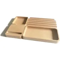Merkloos Organizer da scrivania - Legno di faggio massiccio - 4 pezzi - Sistema modulare - Per ufficio e toeletta