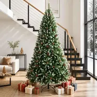 Syfax Albero di Natale Artificiale con Rami Pieghevoli 270 cm PVC