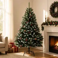 Syfax Albero di Natale Artificiale con Rami Pieghevoli 180 cm PVC