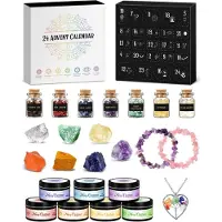 Merkloos Calendario dell'Avvento candele profumate e cristalli - 24 pezzi - Chakra