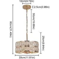 StarTech.com Lampadario a cristallo - Modello 3003-JS - Design moderno - 1 sorgente luminosa - Attacco G9 - Non dimmerabile - Colore oro