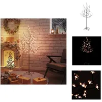 vidaXL Albero di Natale a LED con fiori di ciliegio, luce bianco caldo, 84 LED, 120 cm