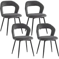 StarTech.com Set di 4 sedie da pranzo - Sedie imbottite - Design moderno con schienale aperto - Rivestimento in tessuto - Struttura in metallo - Gambe nere - Grigio scuro