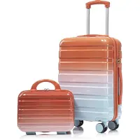 StarTech.com Set da viaggio composto da due valigie rigide - dimensioni 35,6/50,8 cm - con lucchetto numerico - e una trousse da toilette da 35,6 cm - colore rosso