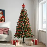 Syfax Albero di Natale Artificiale con Palline 180 cm 300 LED