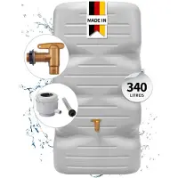 Graf GARANTIA CUBUS serbatoio da giardino set completo 340 litri grigio cemento incl. rubinetto in plastica e raccordo pluviale
