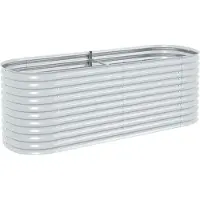 vidaXL Letto da giardino rialzato 240 x 80 x 81 cm Acciaio zincato Argento