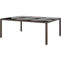 LTPRTZ Tavolo da giardino con piano - Mobili da esterno rattan - Godetevi all'aperto - Telaio antitemperie - 200 x 150 cm - Marrone