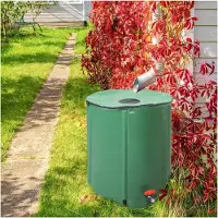 LTPRTZ Collettore di acqua piovana pieghevole - Serbatoio portatile per acqua piovana - Sistema di raccolta dell'acqua per il giardino - Con indicatore di volume - 160L - Verde