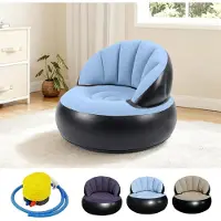 LTPRTZ Divano gonfiabile - Sedia gonfiabile - Seduta confortevole - Pompa integrata - 77x77x58 cm - Azzurro chiaro