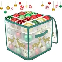 LTPRTZ Contenitore per decorazioni natalizie - Organizzatore per addobbi natalizi - Contenitore per le festività - Divisori rinforzati - 30x30x8 cm - Dettagli non specificati