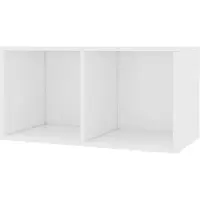LTPRTZ Contenitore per vinili - Mobile a scaffali - Sistema di archiviazione - Retro robusto - 2 scomparti - Bianco lucido