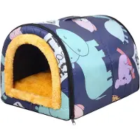 Markenlos Cuccia impermeabile per cani, tenda per animali domestici da esterno con cuscino, colore grigio, dimensioni 45 x 32 x 35 cm