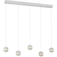 Schöner Wohnen Lampada LED a sospensione a sospensione Lini bianca, a 5 luci,
