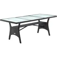 Merkloos Tavolo da giardino - Polyrattan - 190 x 90 x 74 cm - Nero - Per 8 persone - Per giardino, balcone e terrazza