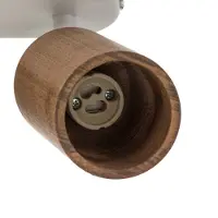 Luminex Faretto da soffitto Nisse, bianco, lunghezza 33 cm, a 3 luci, legno/metallo