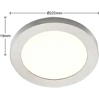PRIOS Plafoniera LED Aureka, Ø 23 cm, argento, metallo