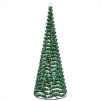 Syfax Albero di Natale in tinsel con luci LED e base EKENAS 400 cm