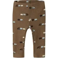 Name it Leggings 'NBMROTRAIN JOHN' écru / marrone / marrone scuro / grigio chiaro
