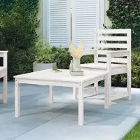 LTPRTZ Tavolo da giardino in legno - Tavolino esterno - Cibo esterno - Legno massello - 825 x 825 x 45 cm - Bianco