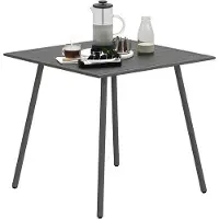 WAN Tavolo da pranzo per 4 persone - Tavolo giardino e balcone 80 x 80 cm, grigio